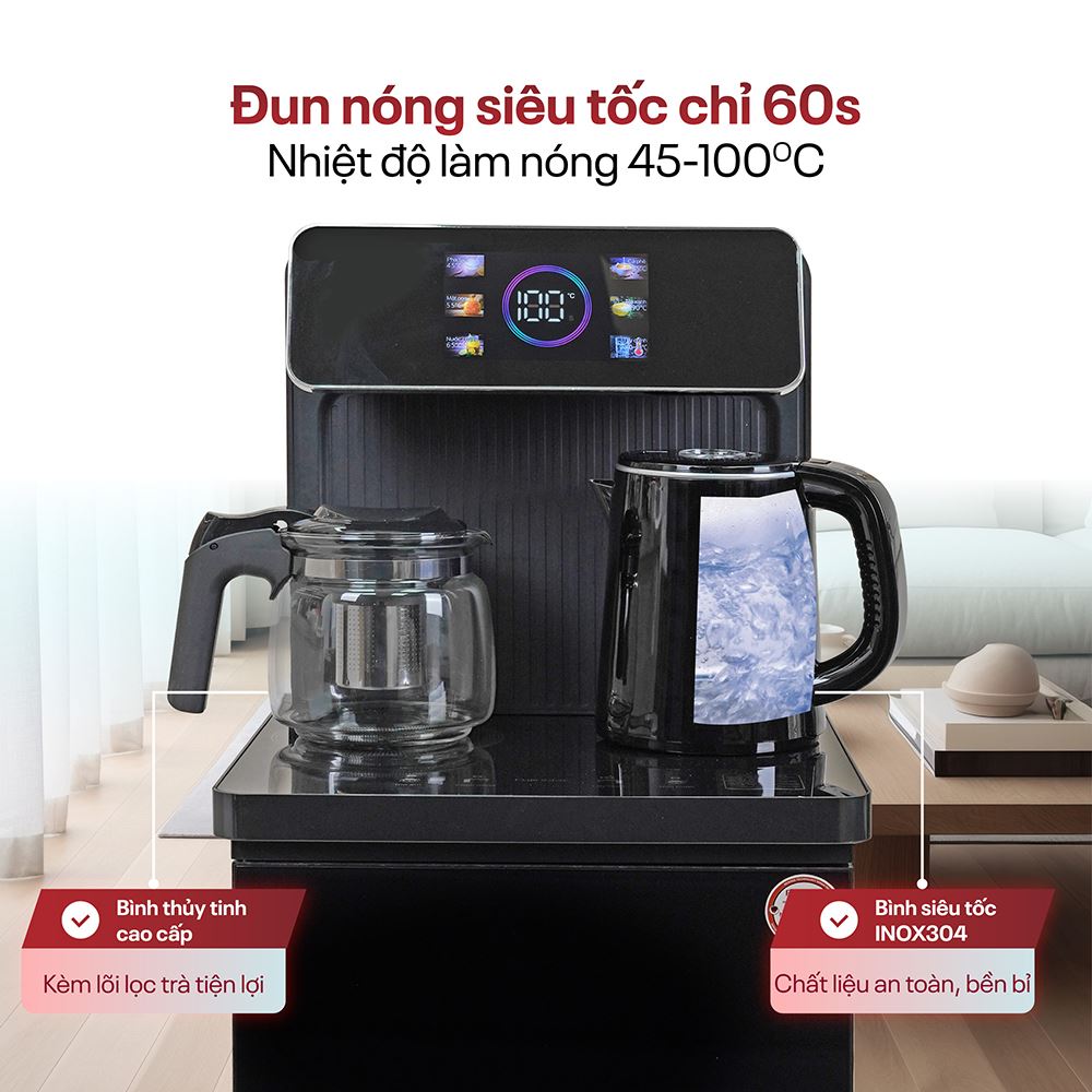 Cây nước nóng lạnh FUJIHOME TB815 1420W Màu Đen