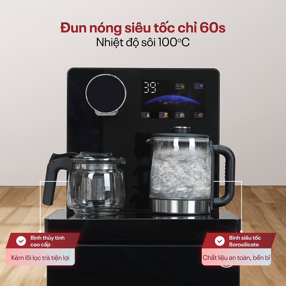 Cây nước nóng lạnh FUJIHOME TBA2 1465W Màu Đen