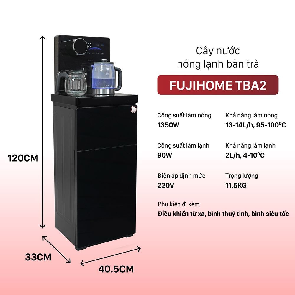Cây nước nóng lạnh FUJIHOME TBA2 1465W Màu Đen