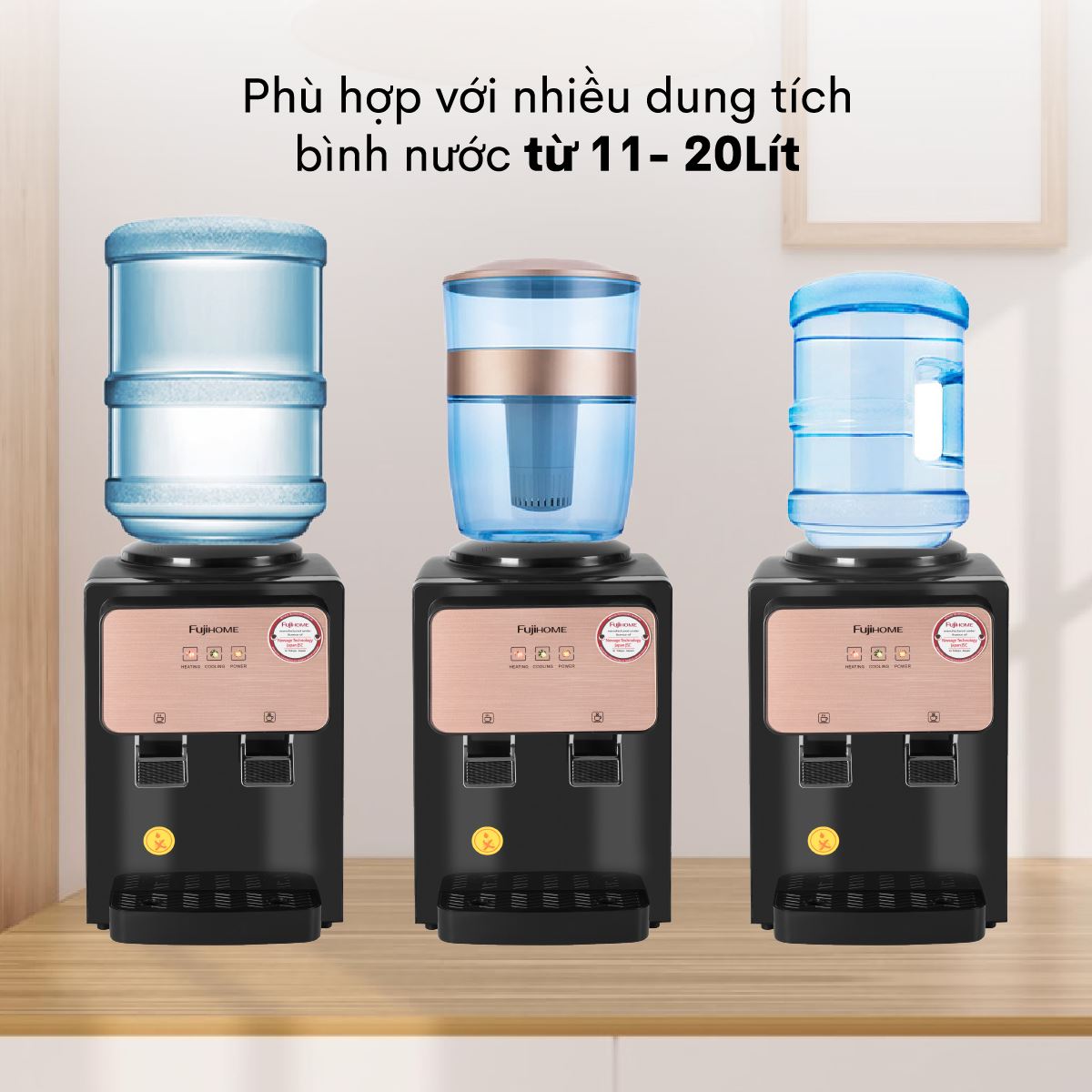Cây nước nóng lạnh FUJIHOME WD03E 565W Màu Đen