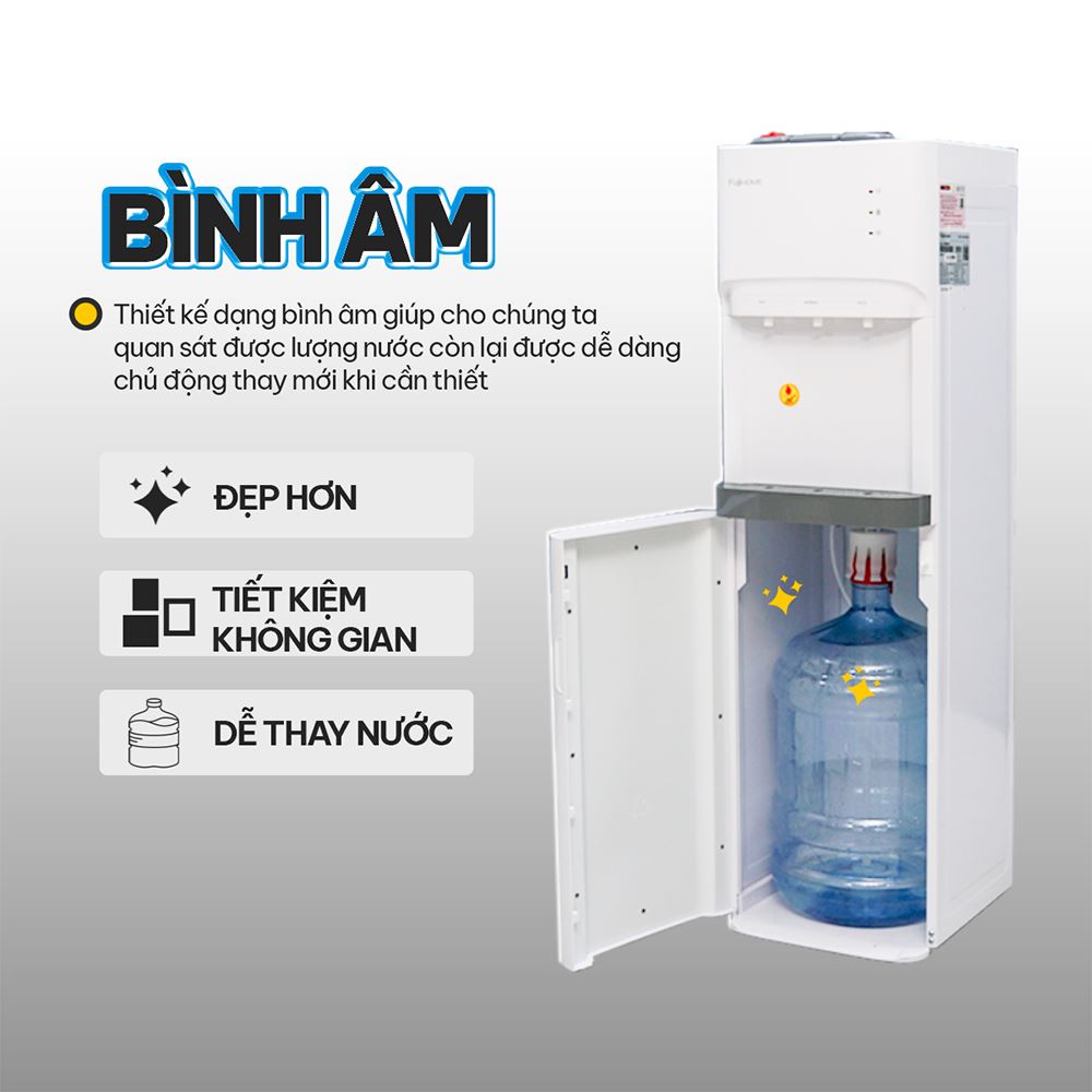 Cây nước nóng lạnh FUJIHOME WD606ES 565W Màu Trắng