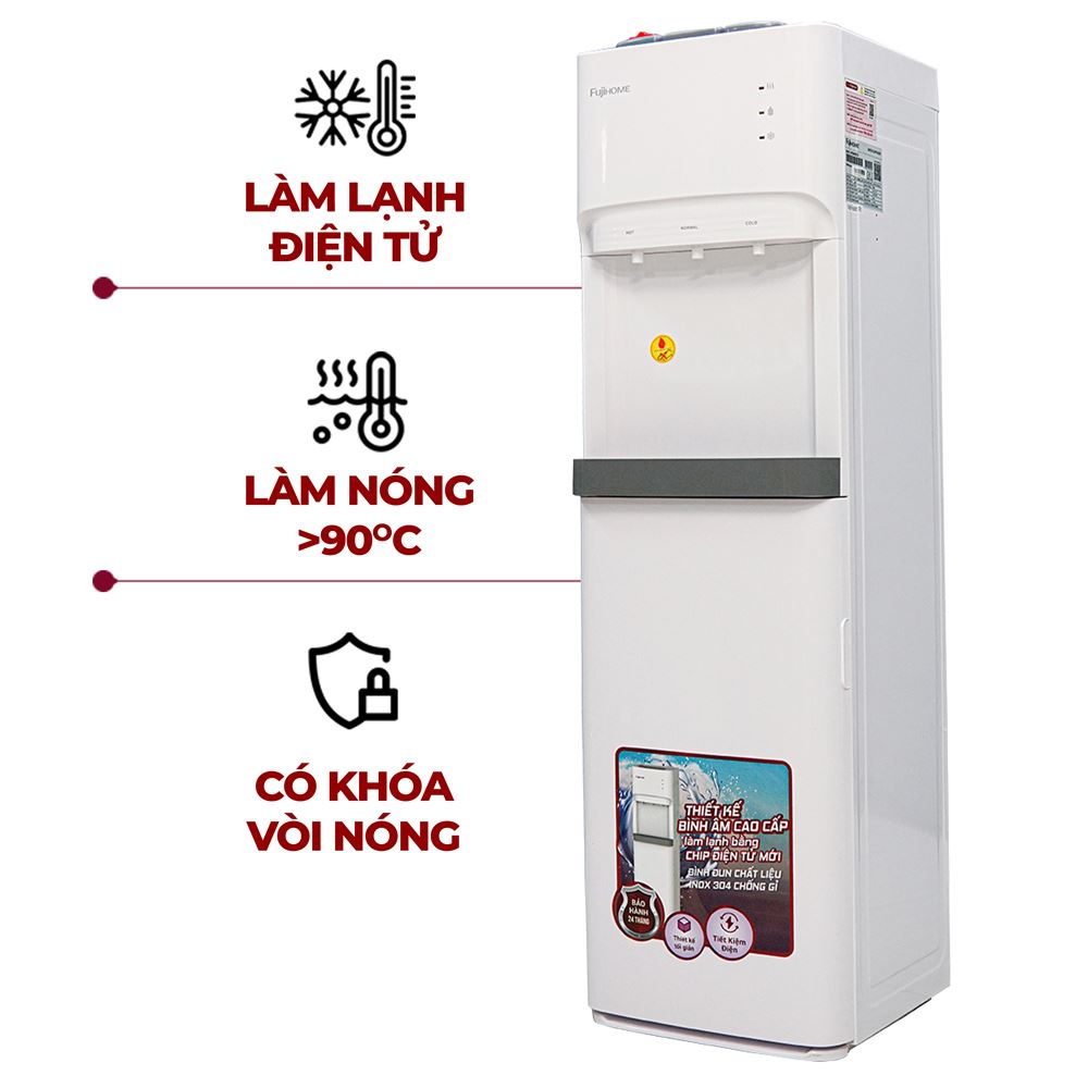 Cây nước nóng lạnh FUJIHOME WD606ES 565W Màu Trắng