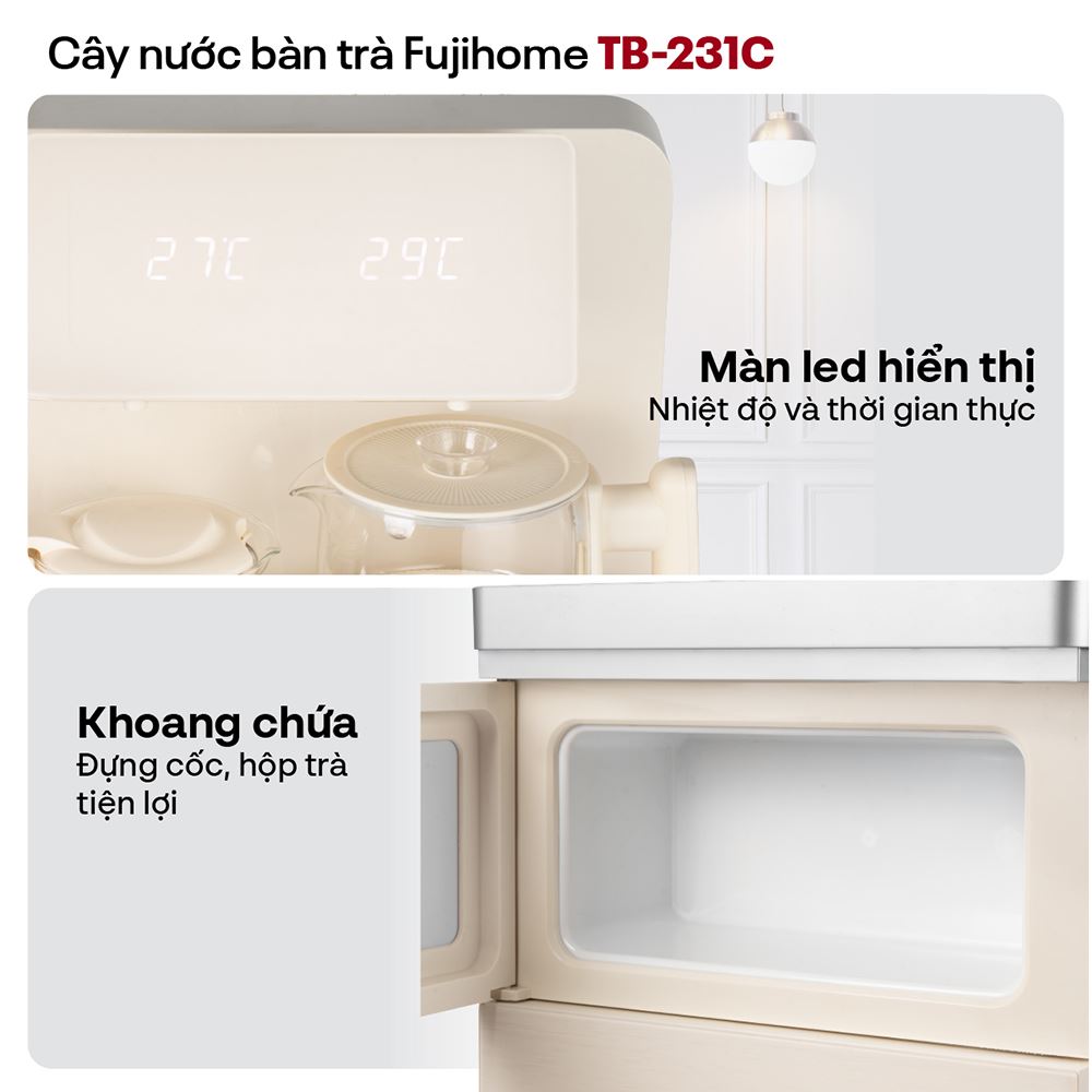 Cây nước nóng lạnh FUJIHOME TB-231C 1460W Màu Trắng