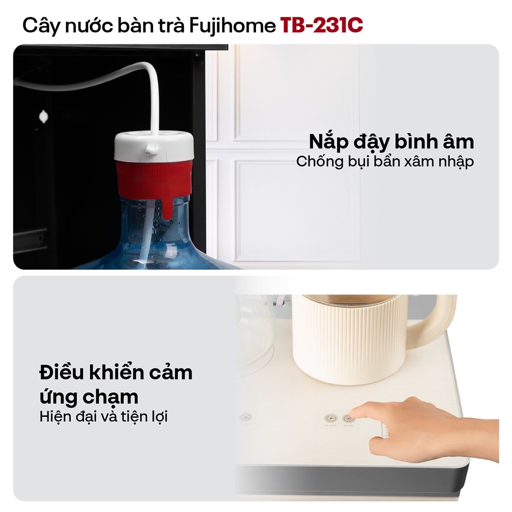 Cây nước nóng lạnh FUJIHOME TB-231C 1460W Màu Trắng