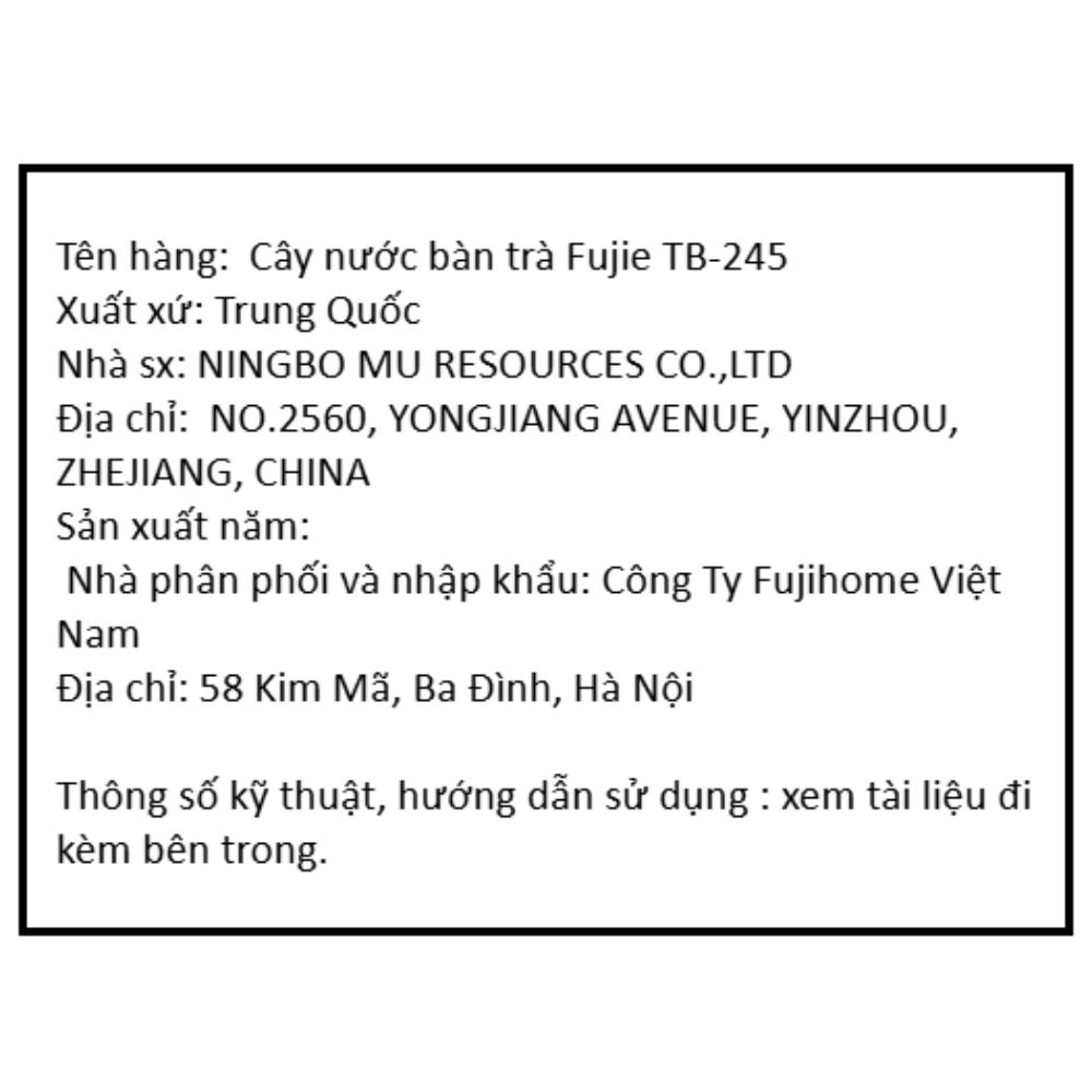 Cây nước nóng lạnh FujiE TB245 1440W Màu Xám