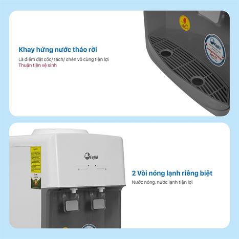 Cây nước nóng lạnh mini FujiE WD579E 485W Màu Trắng - Xám