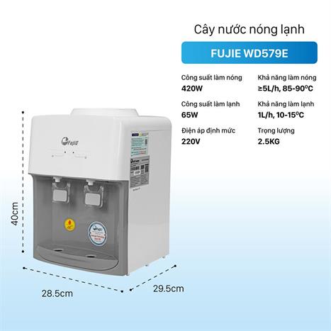 Cây nước nóng lạnh mini FujiE WD579E 485W Màu Trắng - Xám