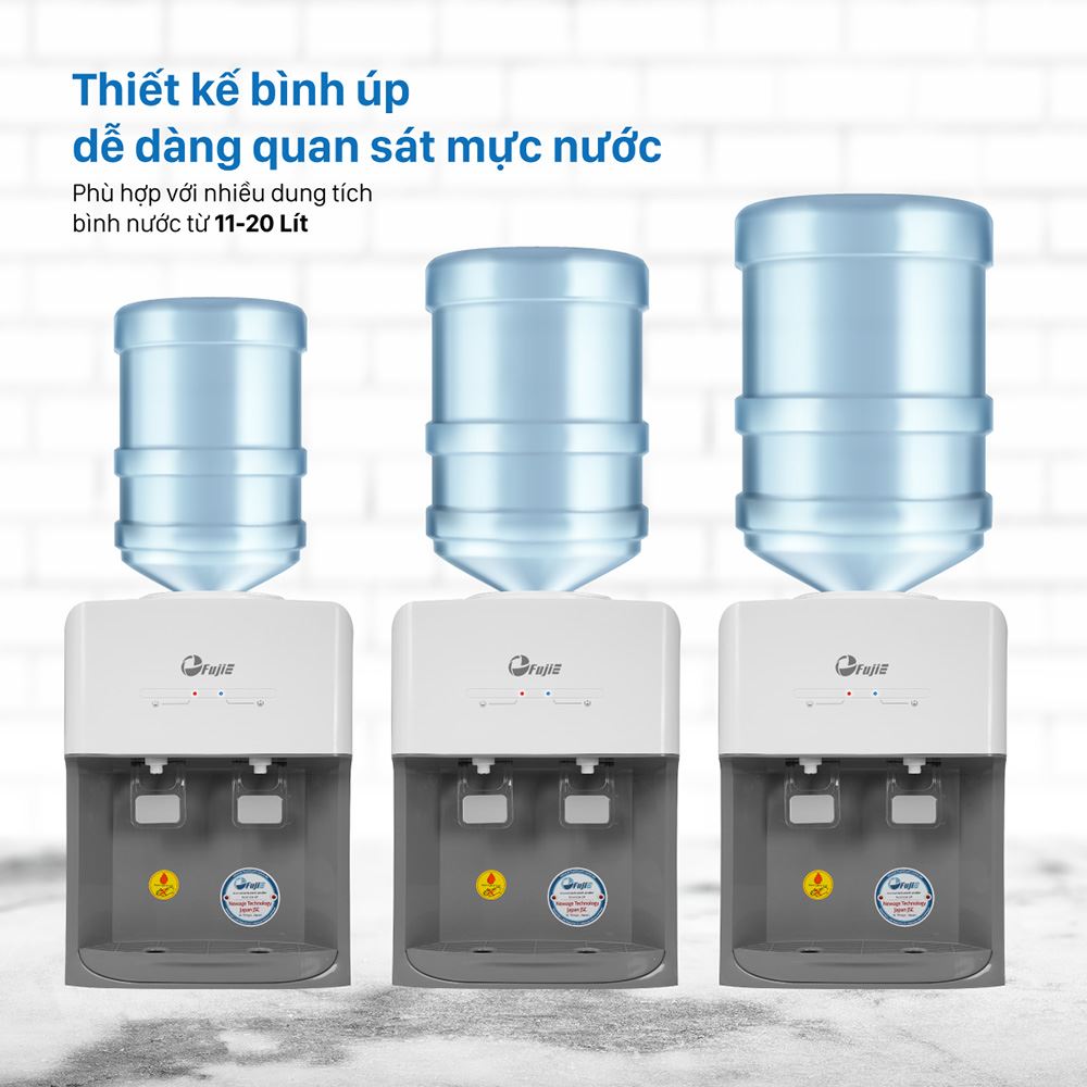Cây nước nóng lạnh mini FujiE WD579E 485W Màu Trắng - Xám