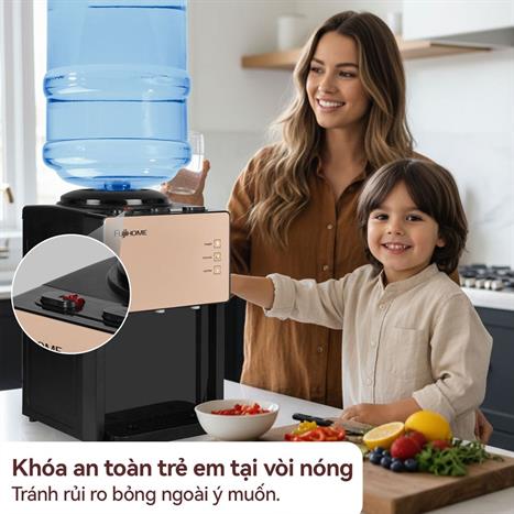 Cây nước nóng lạnh FUJIHOME WD07E 565W Màu Đen