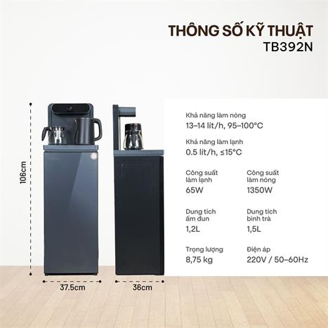 Cây nước nóng lạnh FUJIHOME TB392N 1430W Màu Ghi