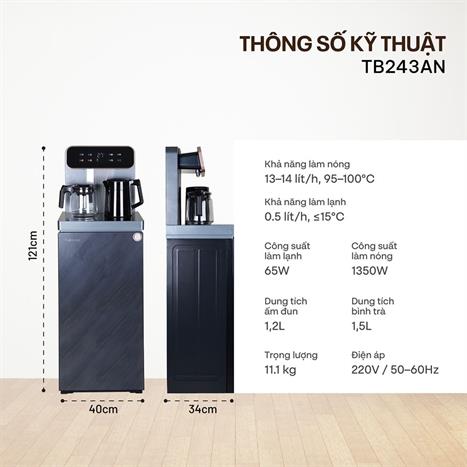 Cây nước nóng lạnh FUJIHOME TB243AN 1430W Màu Xám đậm