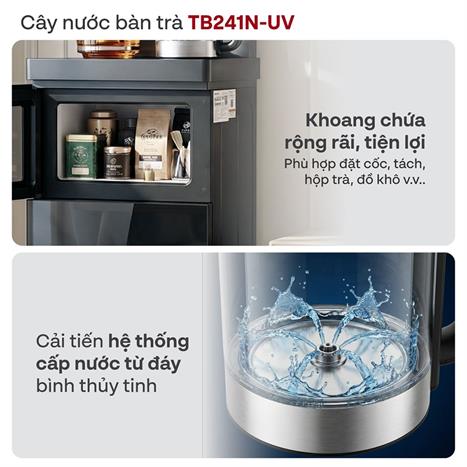 Cây nước nóng lạnh FUJIHOME TB241N-UV 1430W Màu Xám đậm