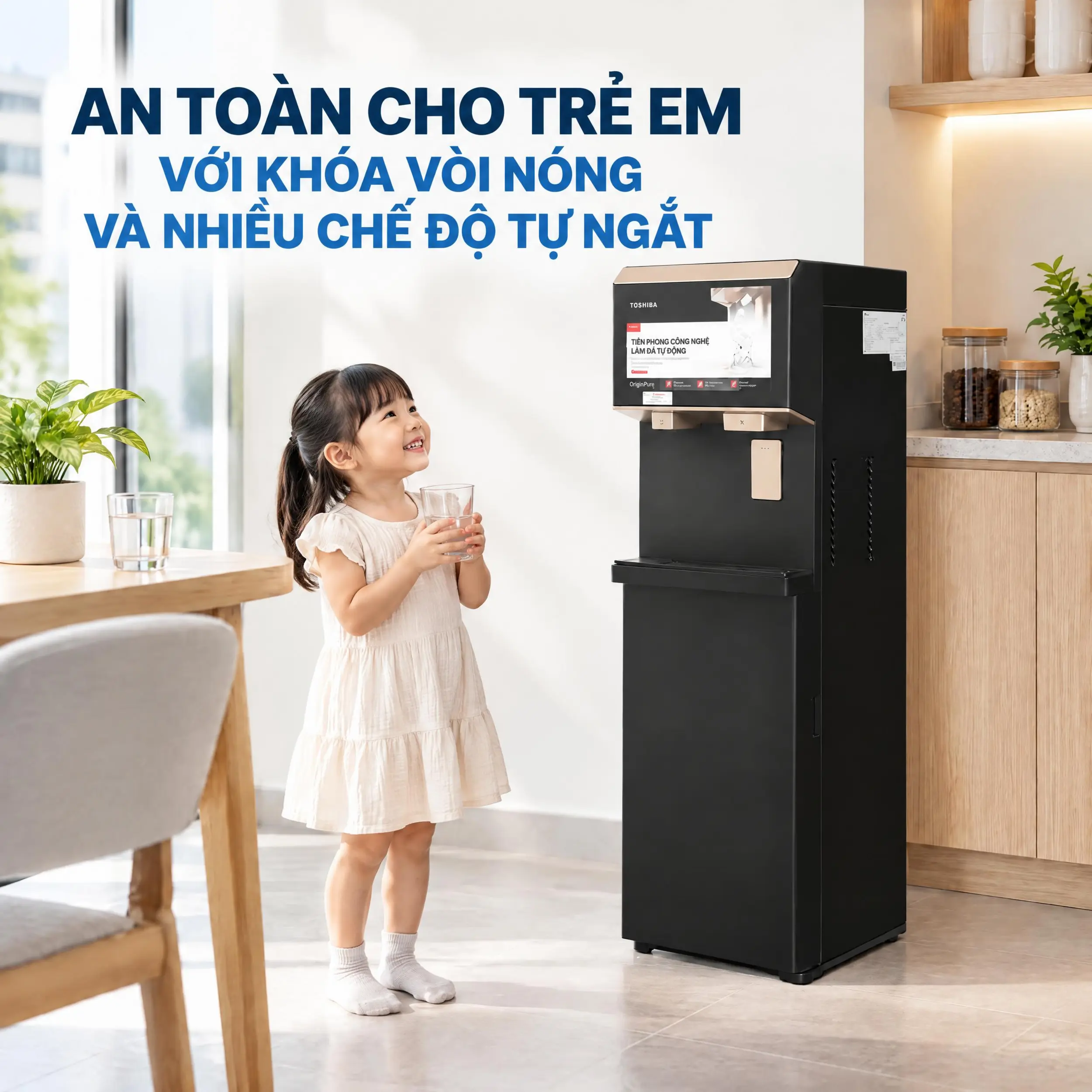 Cây nước nóng lạnh và làm đá Toshiba RWF-IW2469BVN(K) 660W Màu Đen