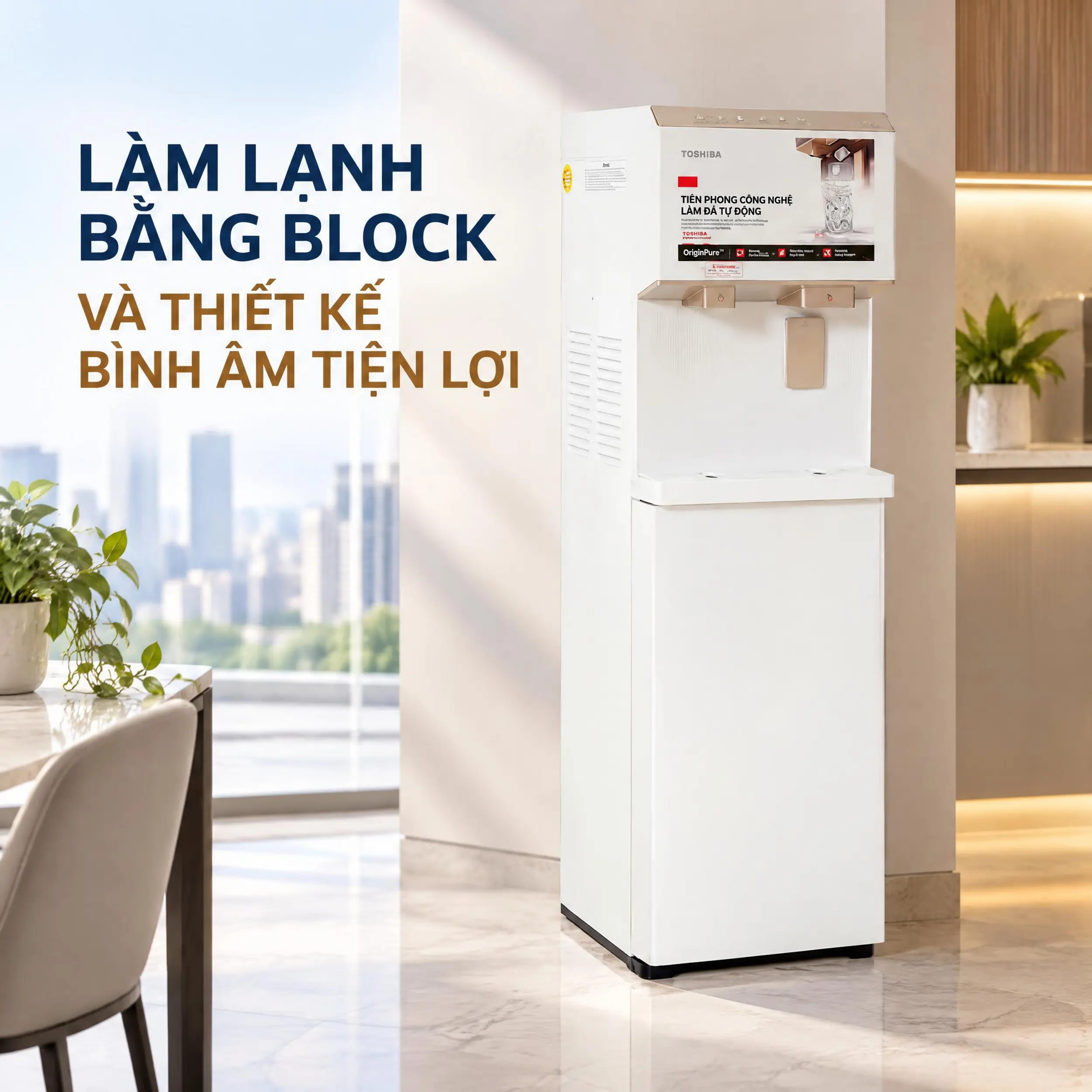 Cây nước nóng lạnh và làm đá Toshiba RWF-IW2469BVN(W) 660W Màu Trắng