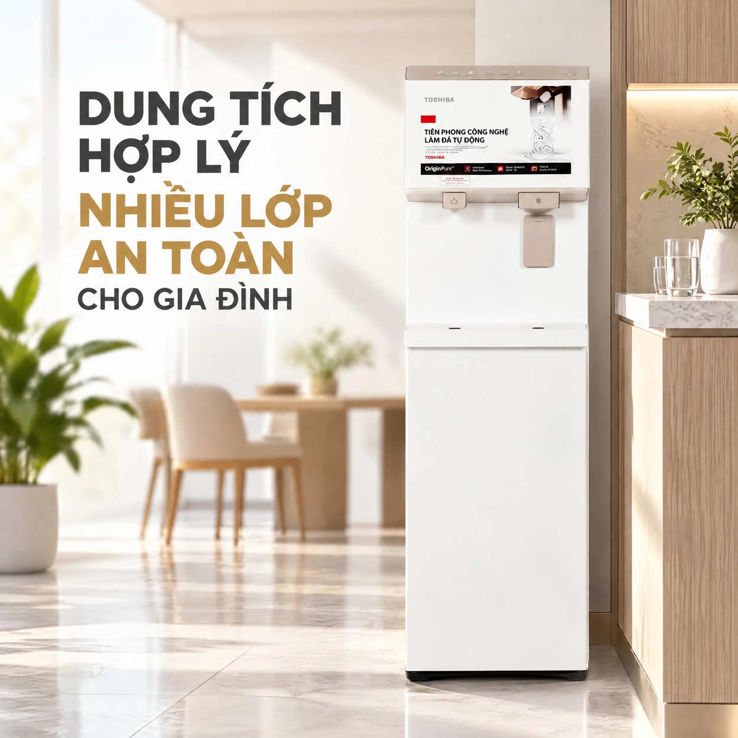 Cây nước nóng lạnh và làm đá Toshiba RWF-IW2469BVN(W) 660W Màu Trắng