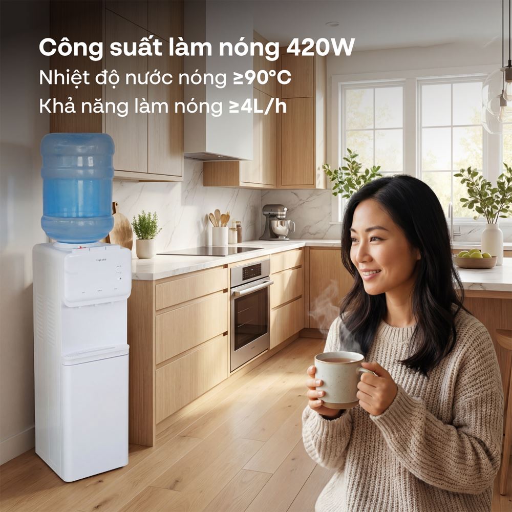Cây nước nóng lạnh FUJIHOME WD91E 485W - Công suất làm nóng Cây nước nóng lạnh FUJIHOME WD91E 485W - Công suất làm nóng