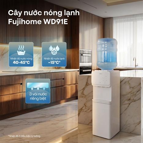 Cây nước nóng lạnh FUJIHOME WD91E 485W Màu Trắng