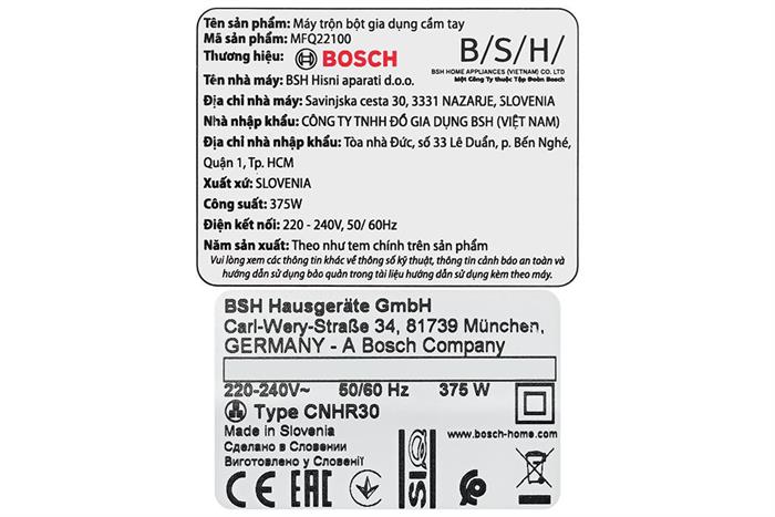 Máy đánh trứng Bosch MFQ22100 Màu Trắng