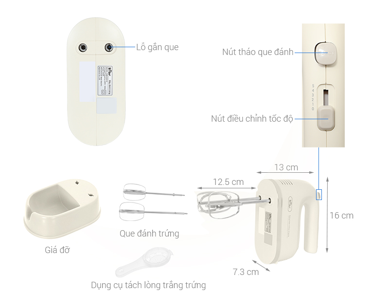 Máy đánh trứng Bear HAM-025CG 200W