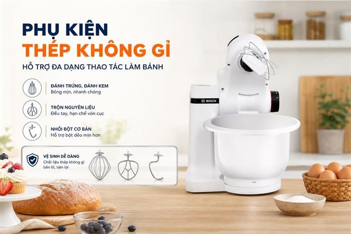 Máy nhồi bột đánh trứng Bosch MUMS2AW00