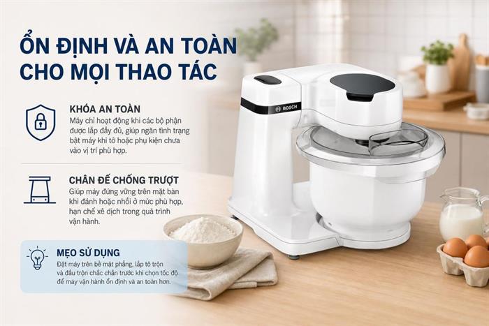 Máy nhồi bột đánh trứng Bosch MUMS2AW00