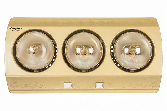 Đèn sưởi 3 bóng Kangaroo KGWH3G Màu Vàng