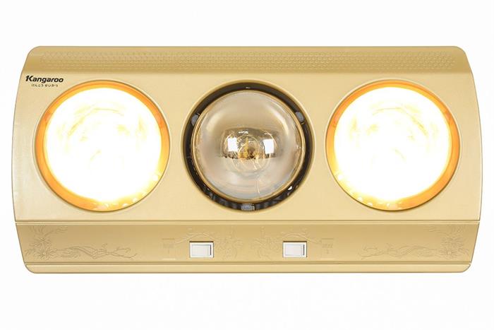 Đèn sưởi 3 bóng Kangaroo KGWH3G Màu Vàng