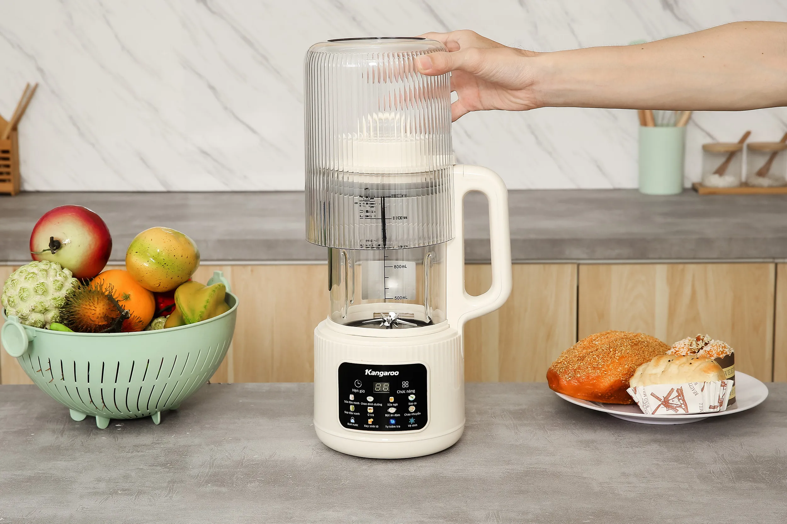 Máy làm sữa hạt đa năng Kangaroo KGHB12D1ECO Màu Màu be