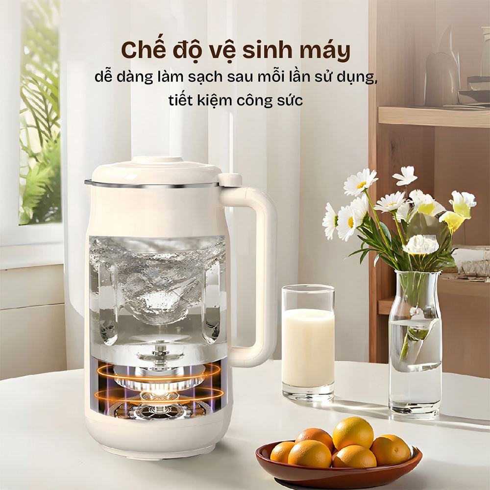 Máy làm sữa hạt đa năng Fujihome SM836 Màu Màu be