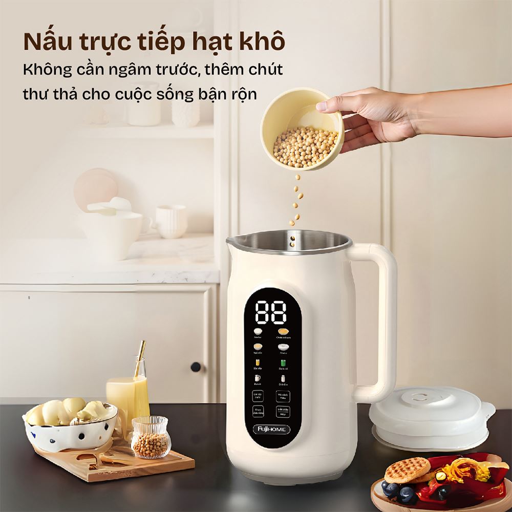 Máy làm sữa hạt đa năng Fujihome SM836 Màu Màu be