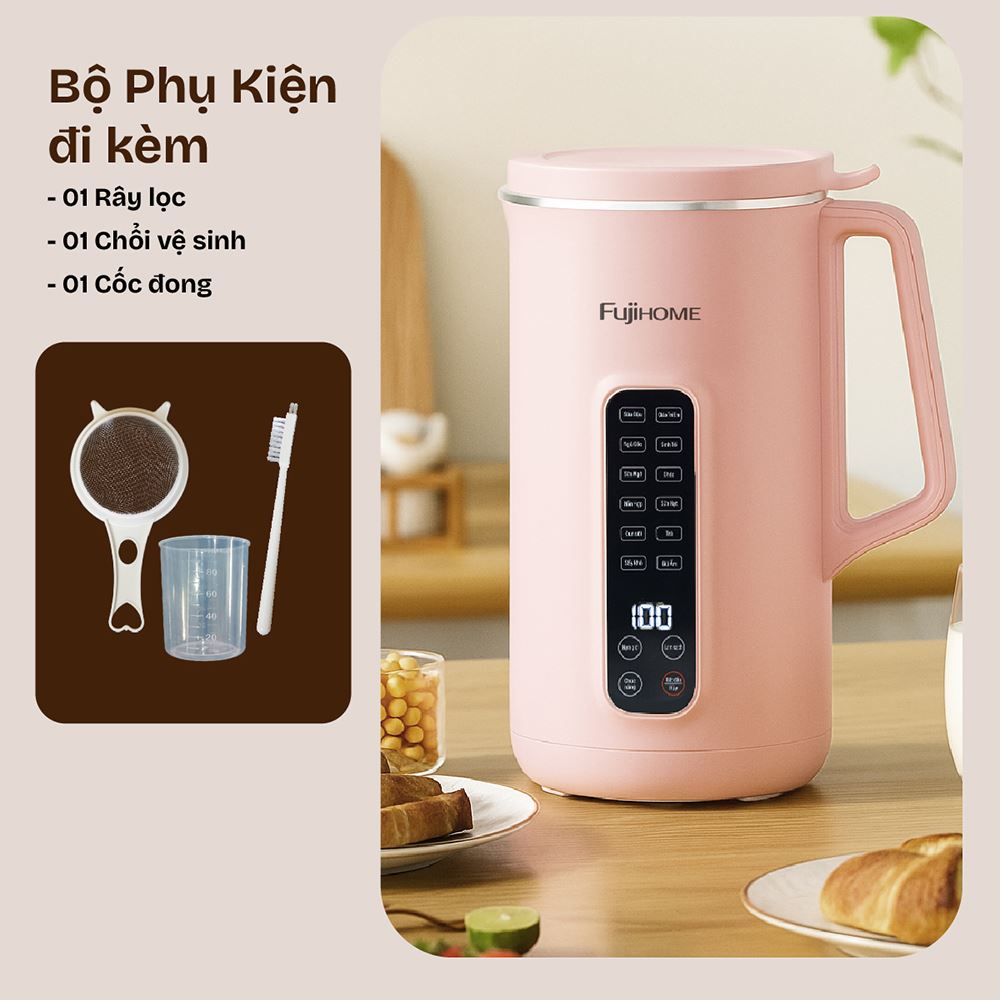 Máy làm sữa hạt đa năng Fujihome SM1626 Màu Hồng