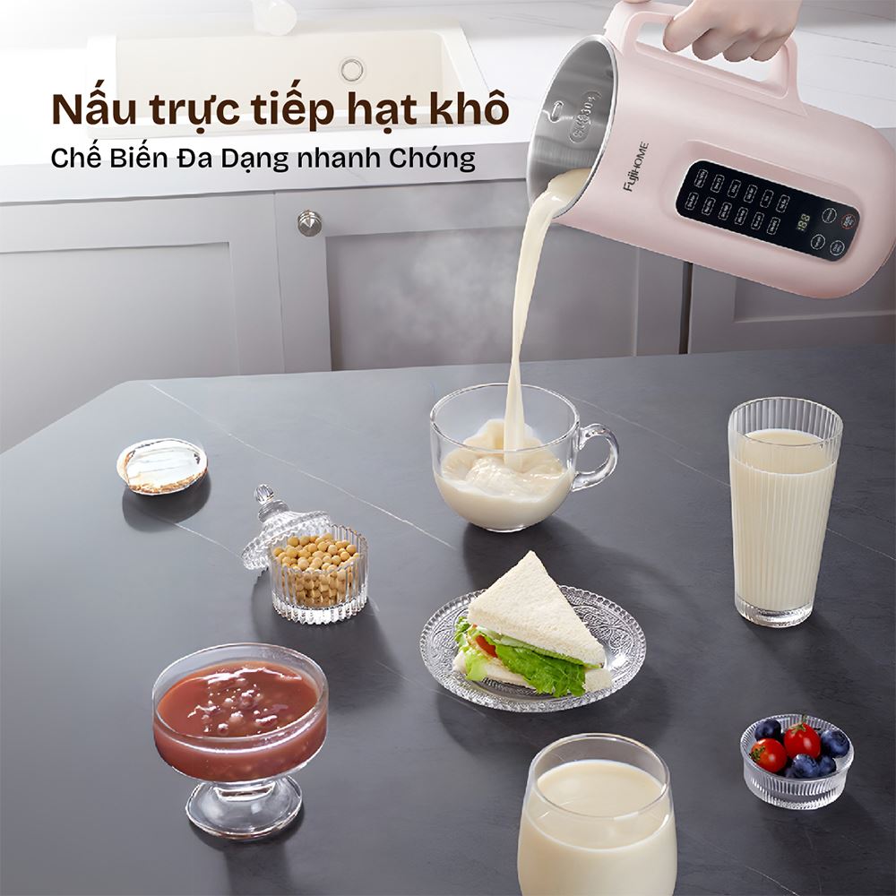Máy làm sữa hạt đa năng Fujihome SM1626 Màu Hồng