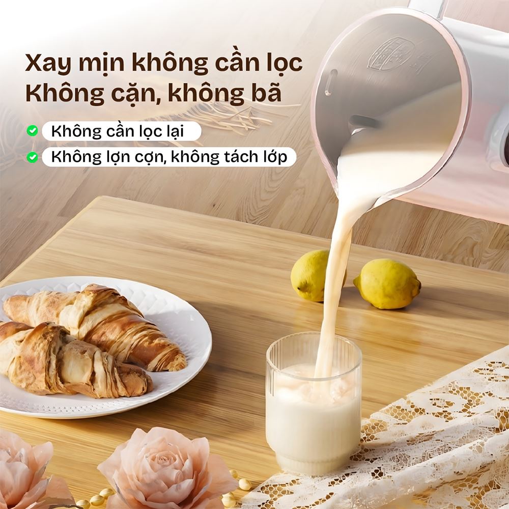 Máy làm sữa hạt đa năng Fujihome SM1626 Màu Hồng