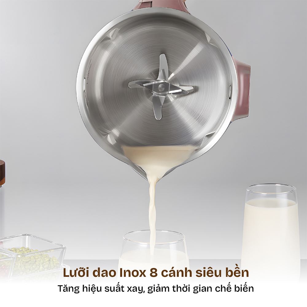 Máy làm sữa hạt đa năng Fujihome SM1626 Màu Hồng