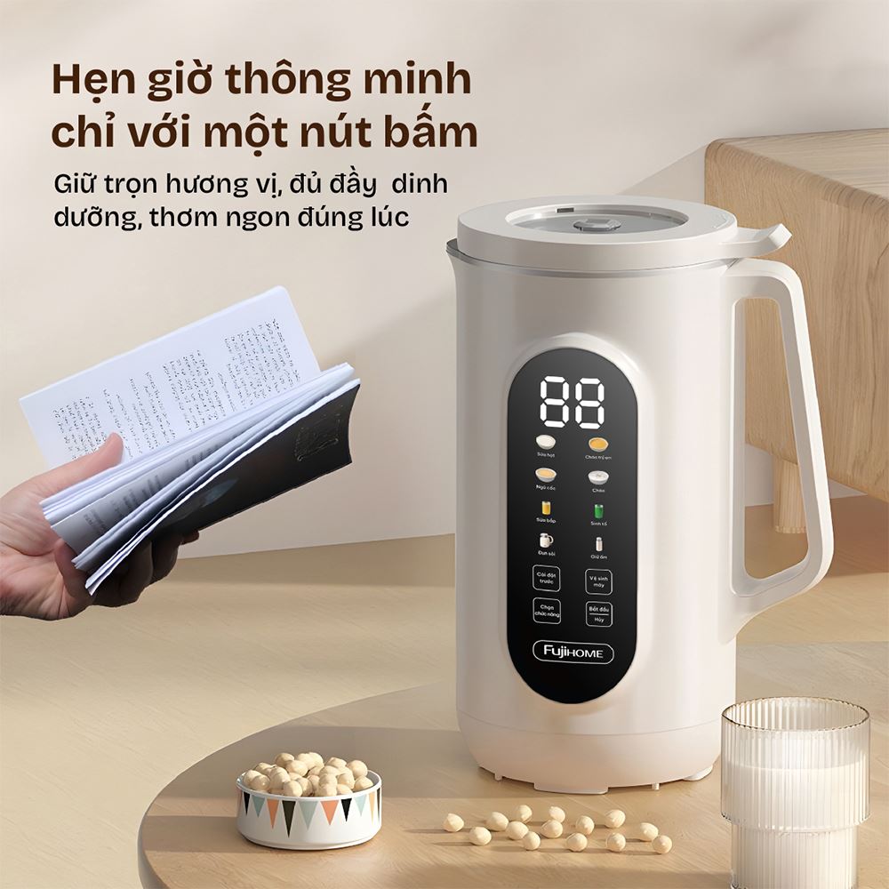 Máy làm sữa hạt đa năng Fujihome SM1636 Màu Màu be