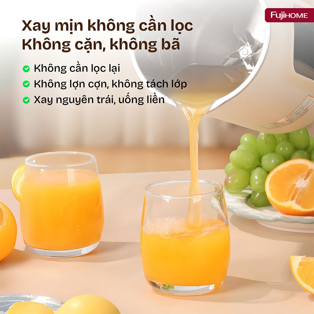 Máy làm sữa hạt đa năng Fujihome SM1636 Màu Màu be