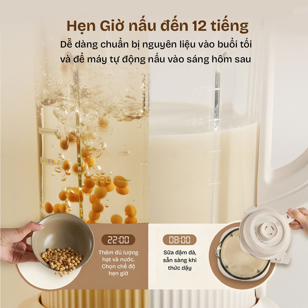 Máy làm sữa hạt đa năng Fujihome SM01A Màu Màu be