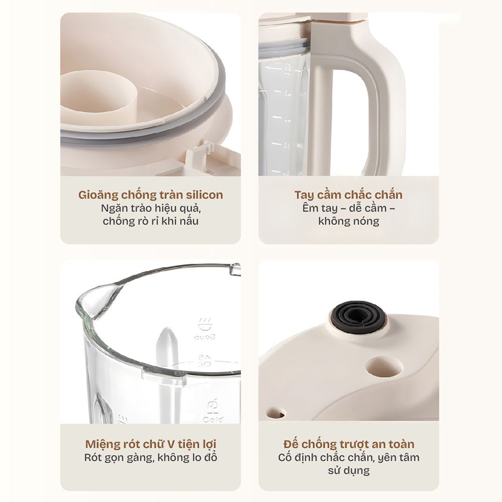 Máy làm sữa hạt đa năng Fujihome SM01A Màu Màu be