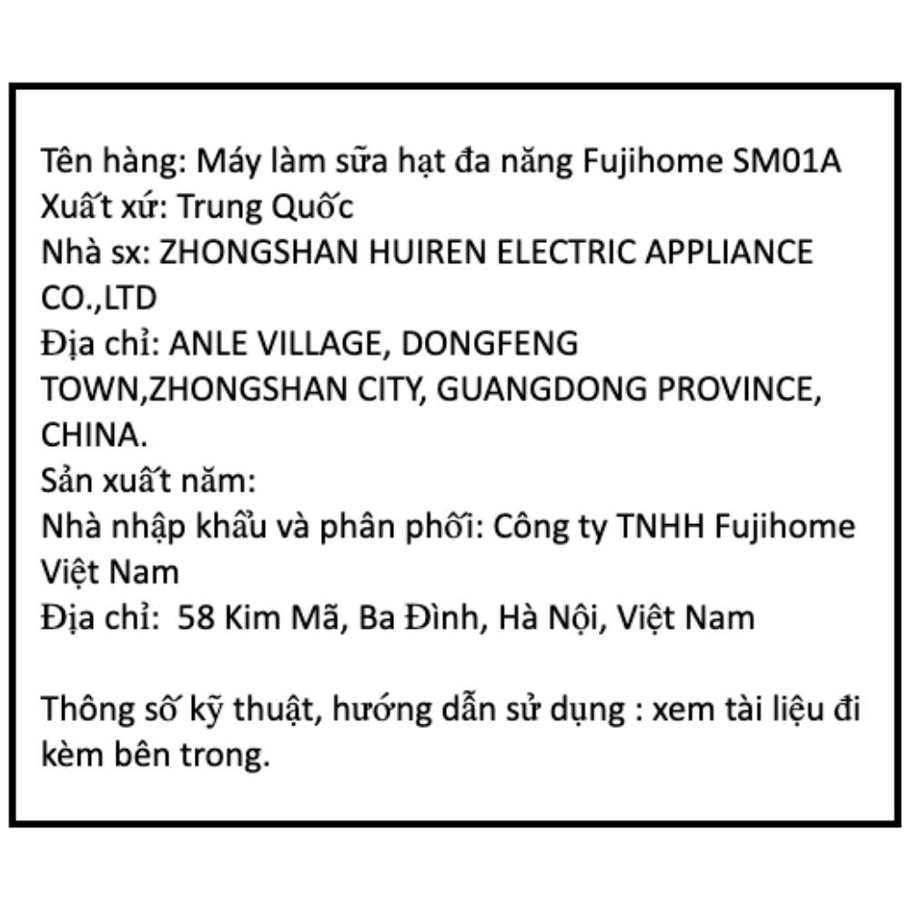 Máy làm sữa hạt đa năng Fujihome SM01A Màu Màu be