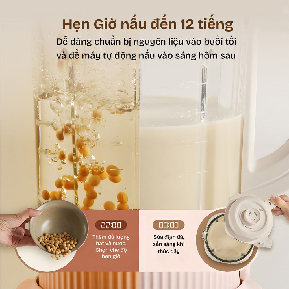 Máy làm sữa hạt đa năng Fujihome SM01B Màu Hồng