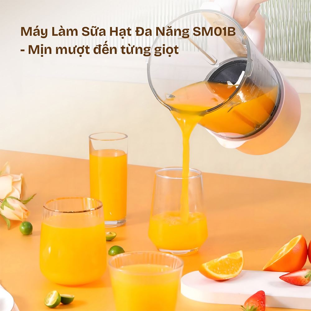 Máy làm sữa hạt đa năng Fujihome SM01B Màu Hồng