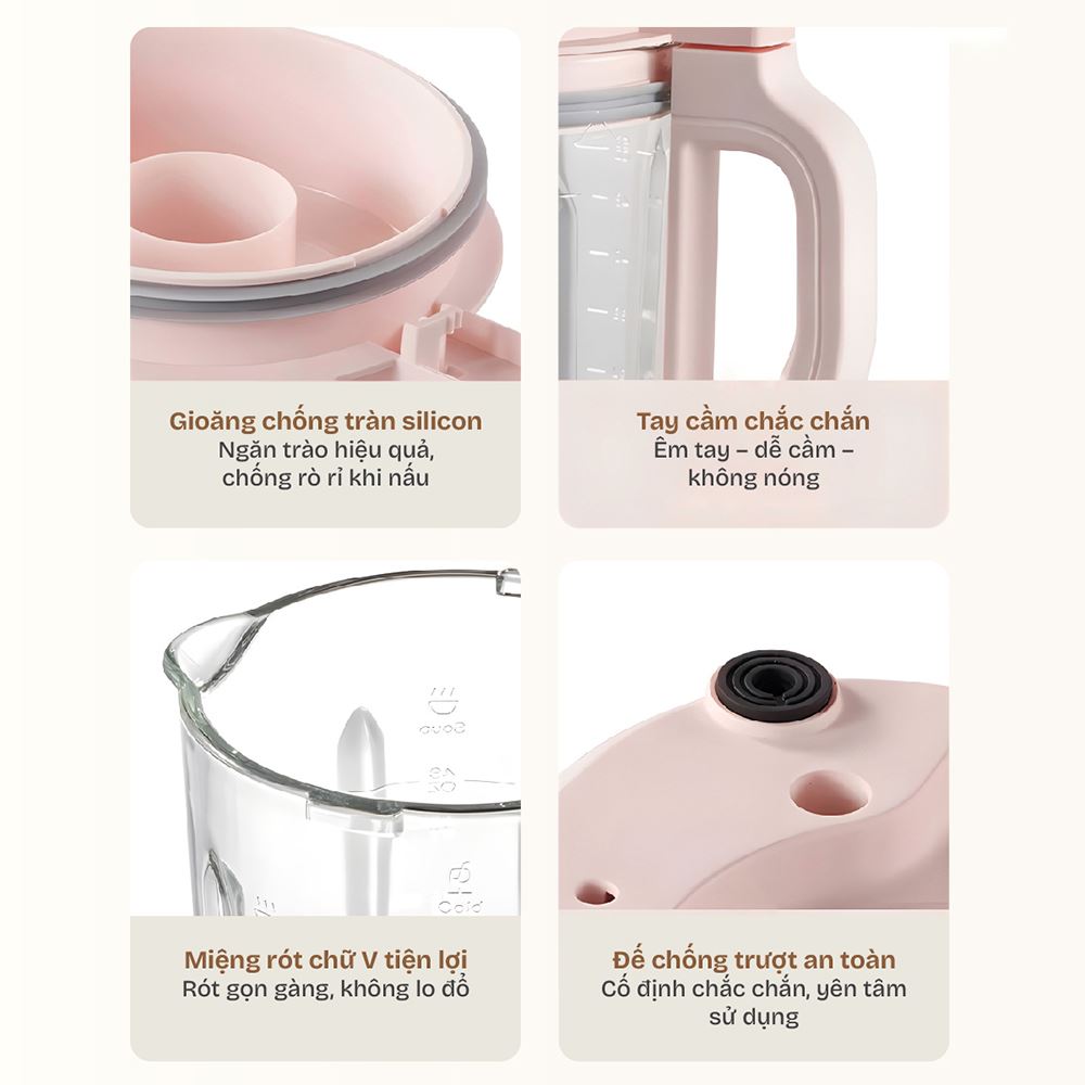Máy làm sữa hạt đa năng Fujihome SM01B Màu Hồng
