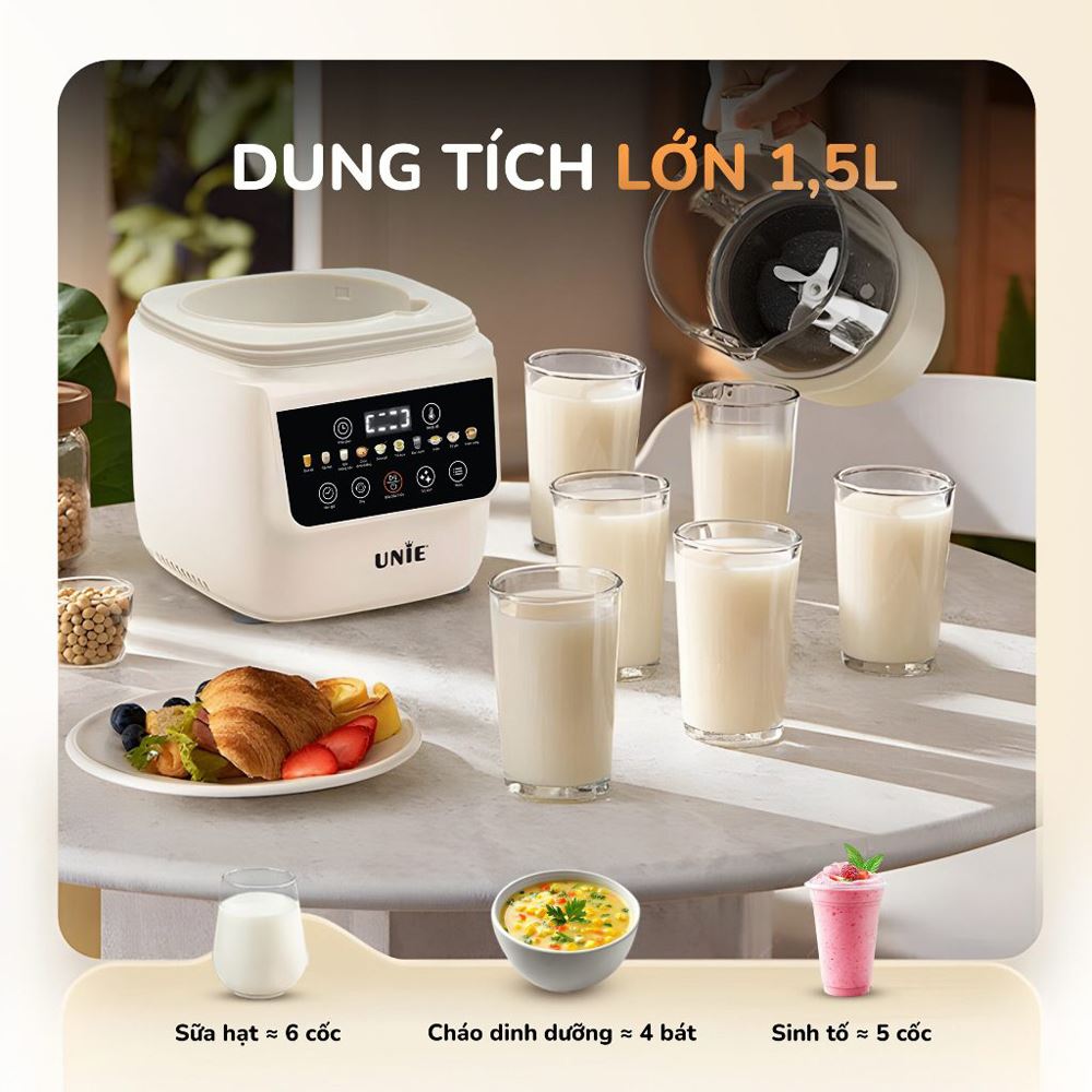Máy làm sữa hạt đa năng Unie UCB15 Màu Màu be