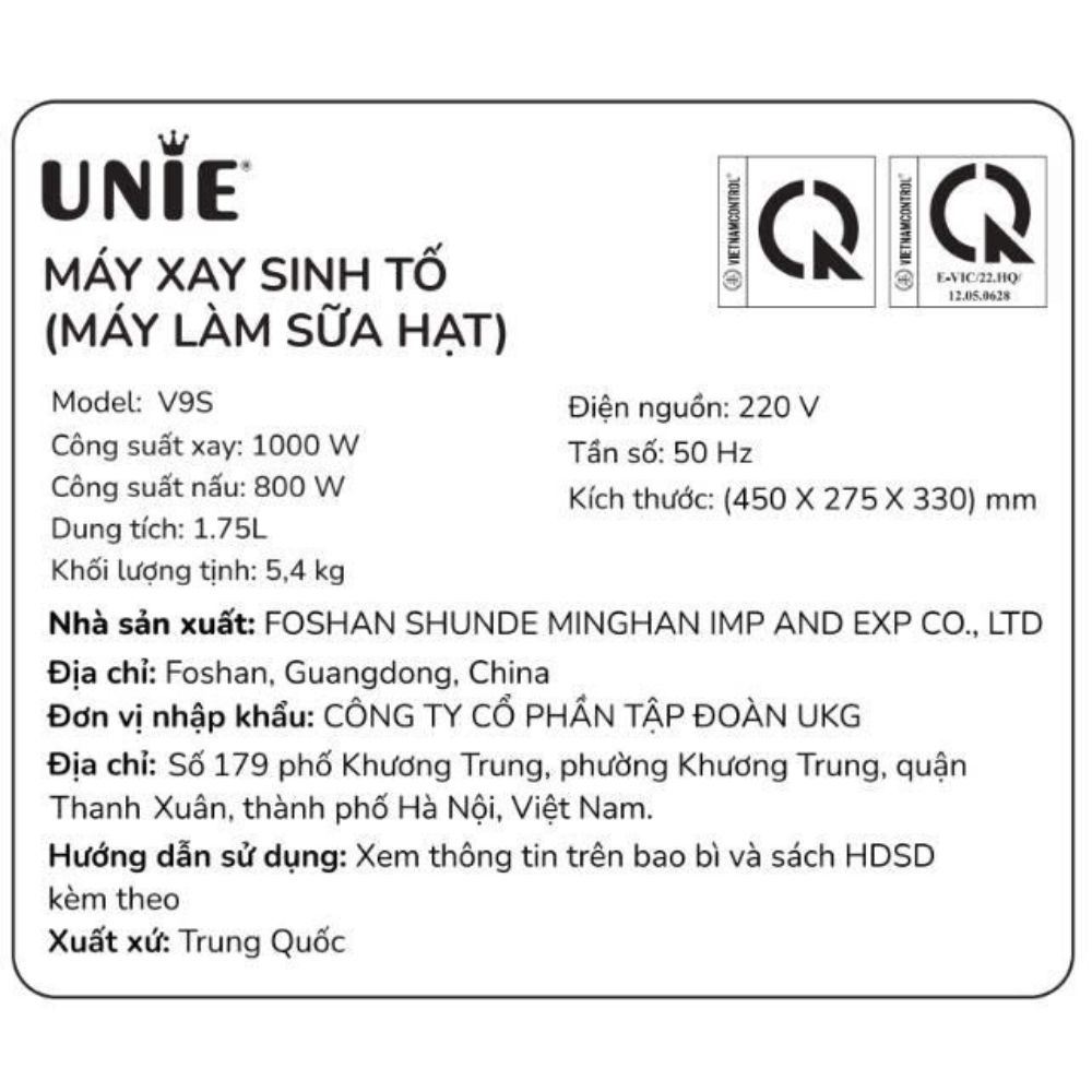 Máy làm sữa hạt đa năng Unie V9S Pro - 11