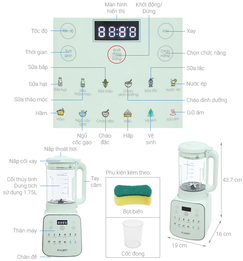 Máy làm sữa hạt đa năng Magic A-103