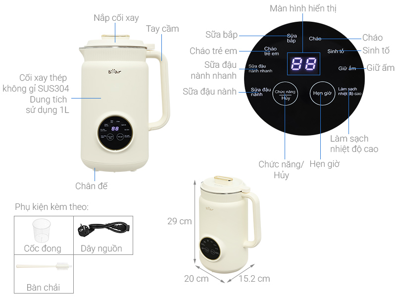 Máy làm sữa hạt đa năng Bear SMM-4H06S