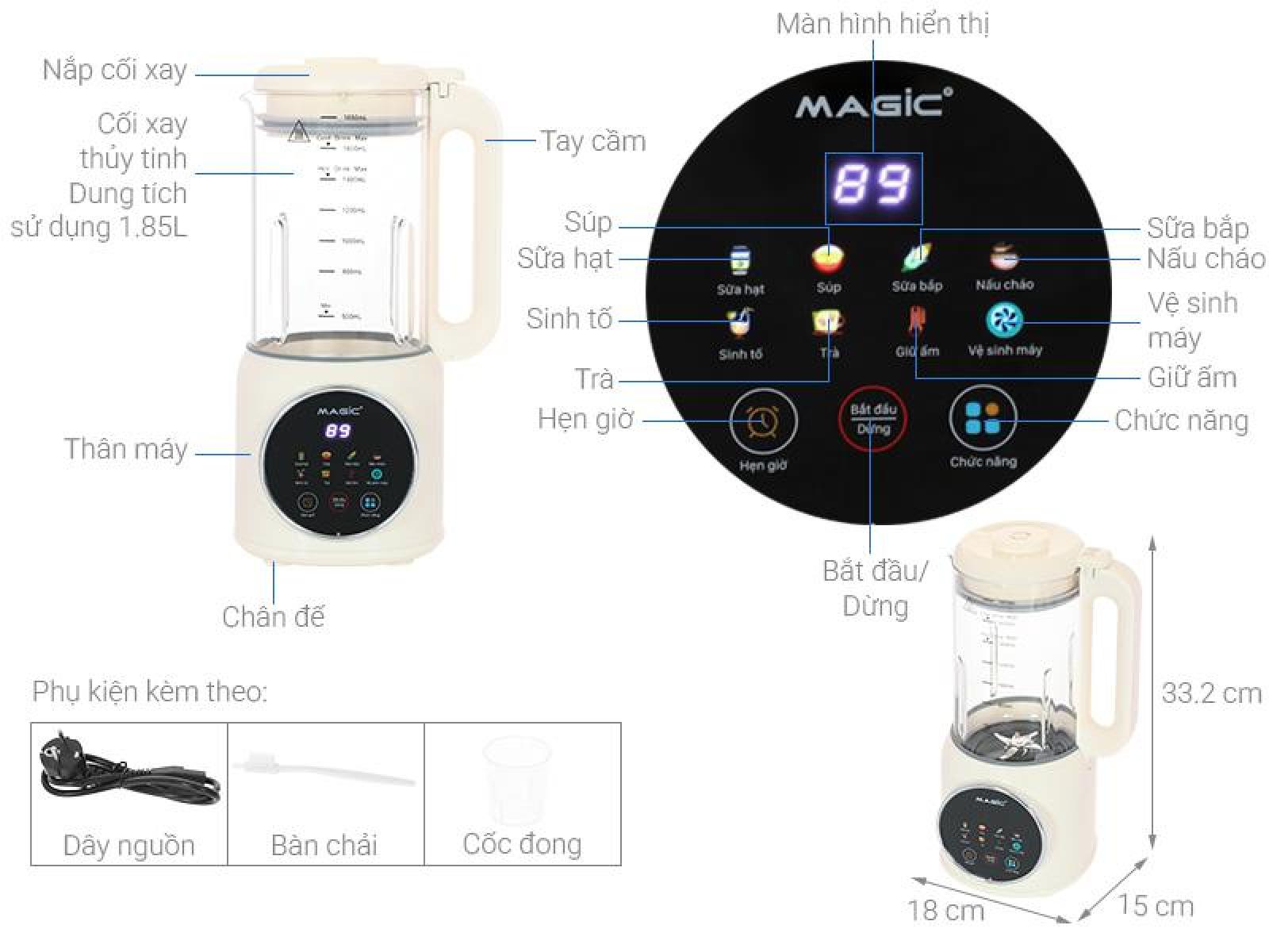 Máy làm sữa hạt đa năng Magic A-104