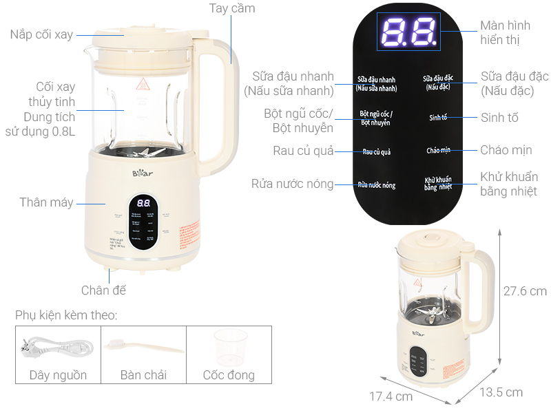Máy làm sữa hạt đa năng Bear HSB-045MQ