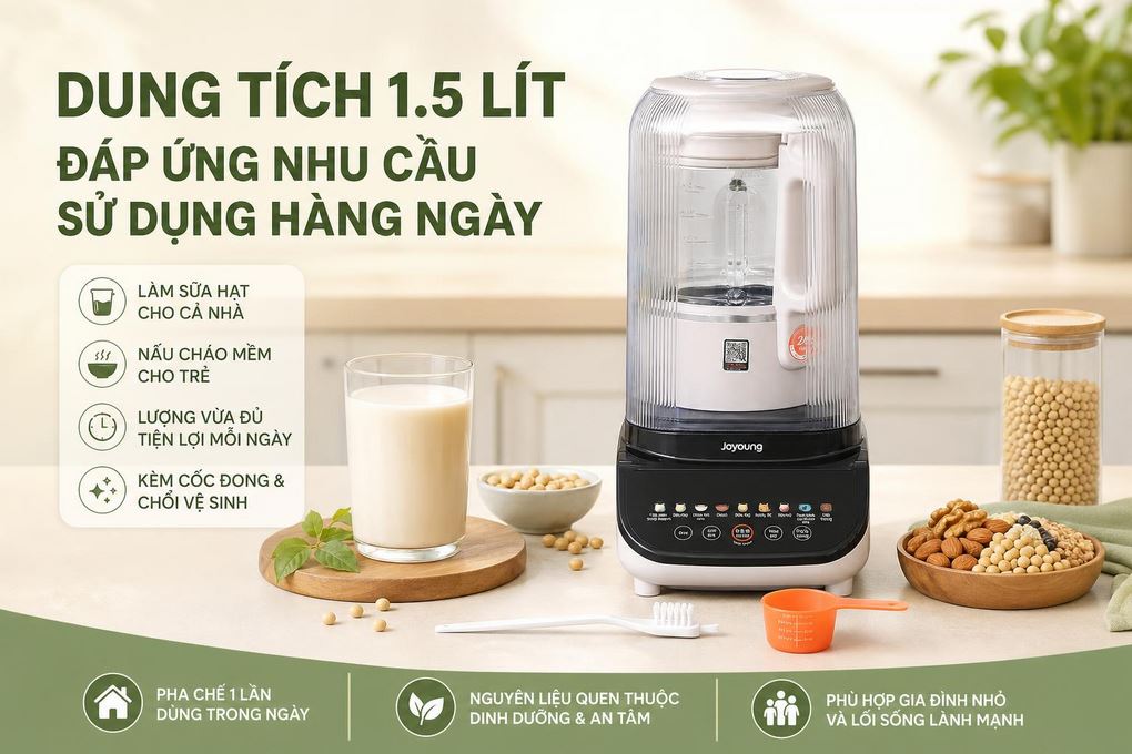 Máy làm sữa hạt đa năng Joyoung JHSB-602 Pro Màu Trắng