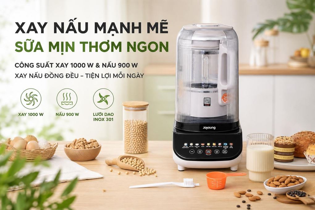 Máy làm sữa hạt đa năng Joyoung JHSB-602 Pro Màu Trắng